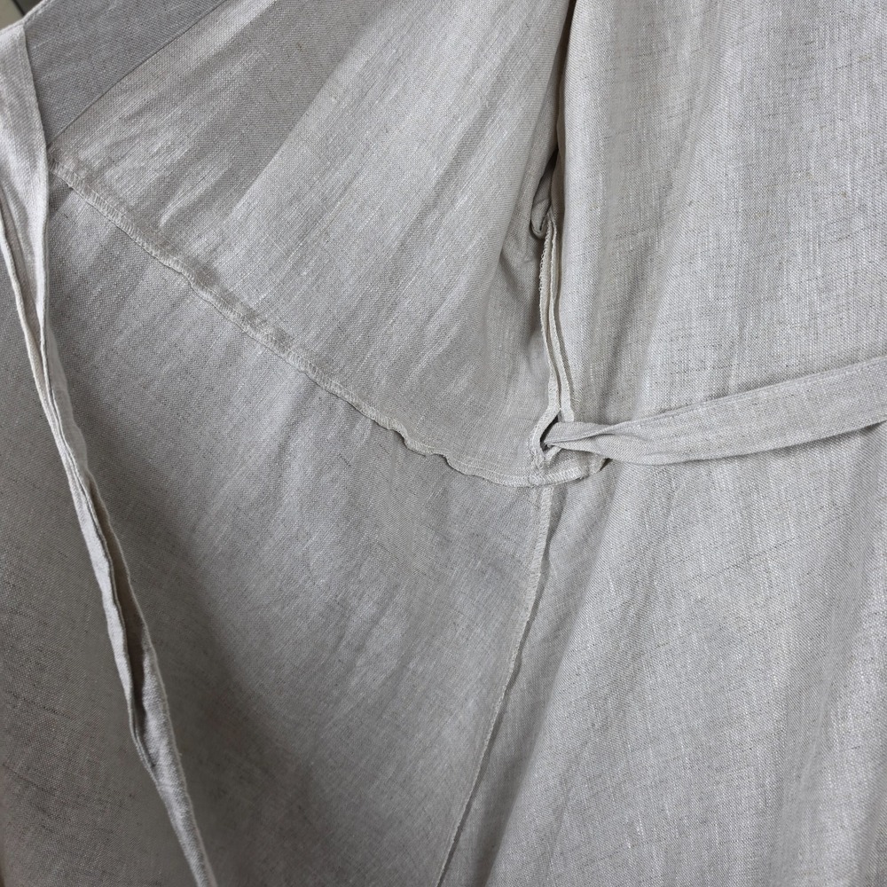 Only Child Dress Size 3XL Oatmeal Palo Wrap Minimalist Lagenlook Peasant Linen - Picture 12 of 13